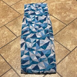 Geometric Blue and Gray Infinity Scarf Spring Summer